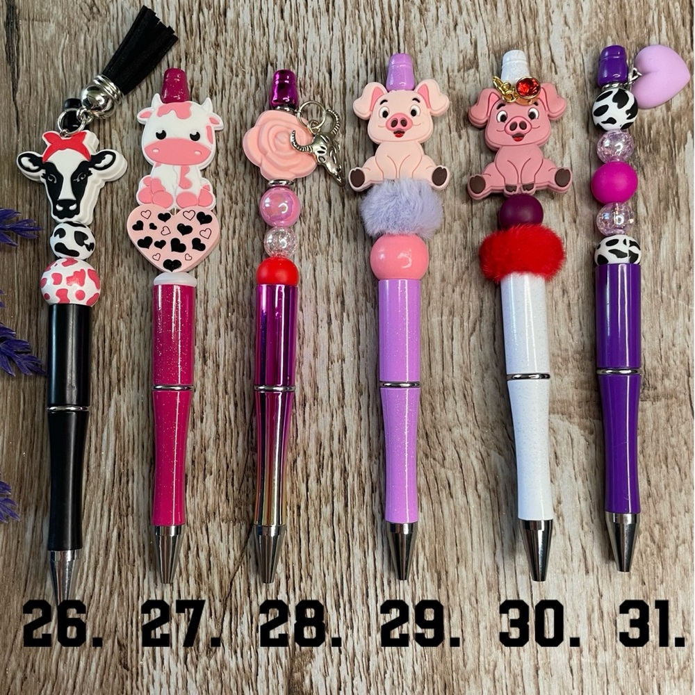 Handcrafted Cow Pig Pens Beaded Unique Artisan Gifts Office Accessories
